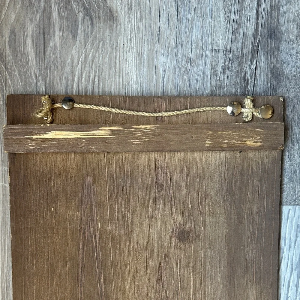 Bless the Food Family Love Wooden Wall Sign - Brown with Black Lettering